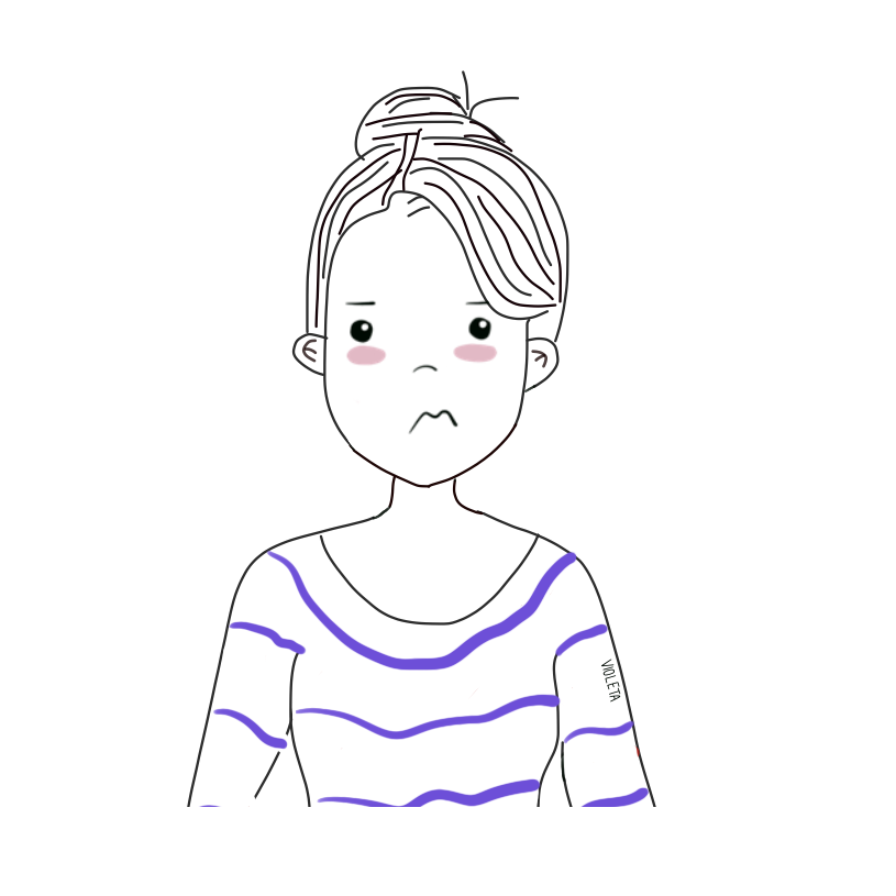ilustración de chica con moño